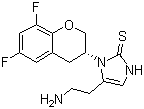 (R)-5-(2-氨基乙基)-1-(6,8-二氟苯并二氢吡喃-3-基)-1,3-二氢咪唑-2-硫酮结构式_760173-05-5结构式