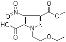 3-(甲氧基羰基)-1-(2-乙氧基乙基)-4-硝基-1H-吡唑-5-羧酸结构式_792970-07-1结构式