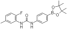 1-(2-氟-5-甲基苯基)-3-(4-(4,4,5,5-四甲基-1,3,2-二噁硼烷-2-基)苯基)脲结构式_796967-18-5结构式