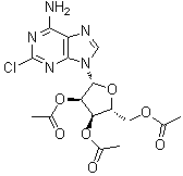 2-氯-6-氨基-9-(2’,3’,5’-三-O-乙酰基-beta-D-呋喃核糖基)嘌呤结构式_79999-39-6结构式