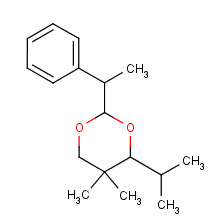 5,5-二甲基-4-(1-甲基乙基)-2-(1-苯基乙基)-1,3-二噁烷结构式_84912-19-6结构式