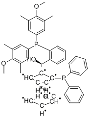 (S)-(-)-[(s)-2-二苯基膦二茂铁基][2-双(3,5-二甲基-4-甲氧基苯基)膦苯基]甲醇结构式_851308-47-9结构式