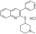 2-[(1-甲基-3-哌啶基)硫代]-3-苯基喹啉盐酸盐结构式_85275-44-1结构式