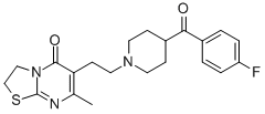 5H-噻唑并[3,2a]嘧啶-5-酮,6-[2-[4-(4-氟苯甲酰基)-1-哌啶基]乙基]-2,3-二氢-7-甲基-结构式_86487-64-1结构式