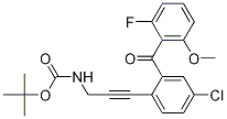 Tert-butyl 3-(4-chloro-2-(2-fluoro-6-methoxybenzoyl)phenyl)prop-2-ynylcarbamateStructure,869366-70-1Structure Tert-butyl 3-(4-chloro-2-(2-fluoro-6-methoxybenzoyl)phenyl)prop-2-ynylcarbamate Structure,869366-70-1Structure