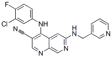 4-(3-氯-4-氟苯胺)-6-(吡啶-3-甲胺) -3-氰基-1,7-萘杂环结构式_871307-18-5结构式