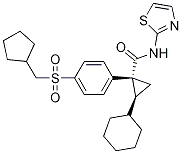(1R,2S)-2-环己基-1-(4-((环戊基甲基)磺酰基)苯基)-N-(噻唑-2-基)环丙烷羧酰胺结构式_886193-48-2结构式