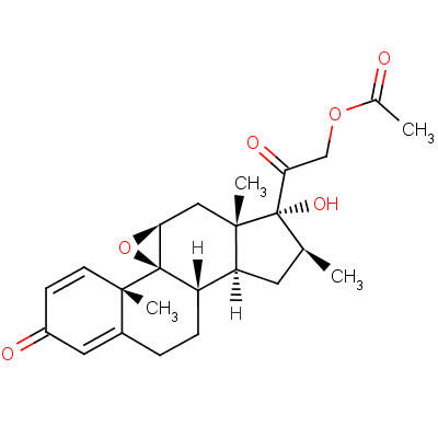9Beta,11beta-epoxy-17,21-dihydroxy-16beta-methylpregna-1,4-diene-3,20-dione 21-acetateStructure,912-38-9Structure 9Beta,11beta-epoxy-17,21-dihydroxy-16beta-methylpregna-1,4-diene-3,20-dione 21-acetate Structure,912-38-9Structure