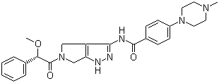 4-(4-甲基-1-哌嗪)-n-[1,4,5,6-四氢-5-[(2s)-2-甲氧基-2-苯基乙酰基]吡咯并[3,4-c]吡唑-3-基]苯甲酰胺结构式_916995-51-2结构式