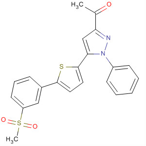 1-(5-{5-[3-(甲基磺酰基)苯基]-2-噻吩}-1-苯基-1H-吡唑-3-基)乙酮结构式_918316-29-7结构式