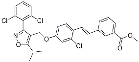 (E)-3-(2-氯-4-((3-(2,6-二氯苯基)-5-异丙基异噁唑-4-基)甲氧基)苯乙烯)苯甲酸甲酯结构式_933799-50-9结构式
