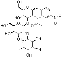 4-硝基苯基 2-乙酰氨基-2-脱氧-3-o-[2-o-(α-l-fuco吡喃osyl)- β-d-galacto吡喃osyl]-β-d-吡喃葡萄糖苷结构式_93496-53-8结构式
