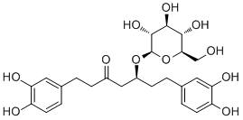 (S)-1,7-双(3,4-二羟基苯基)庚烷-3-酮-5-O-BETA-D-吡喃葡萄糖甙结构式_93915-36-7结构式