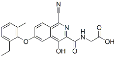 n-[[1-氰基-6-(2-乙基-6-甲基苯氧基)-4-羟基-3-异喹啉]羰基]-甘氨酸结构式_945739-87-7结构式