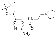 2-氨基-5-(4,4,5,5-四甲基-1,3,2-二噁硼烷-2-基)-n-[2-(吡咯烷-1-基)乙基]吡啶-3-羧酰胺结构式_947249-43-6结构式