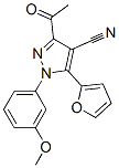 1H-pyrazole-4-carbonitrile, 3-acetyl-5-(2-furanyl)-1-(3-methoxyphenyl)-Structure,958946-48-0Structure 1H-pyrazole-4-carbonitrile, 3-acetyl-5-(2-furanyl)-1-(3-methoxyphenyl)- Structure,958946-48-0Structure