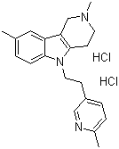 2,3,4,5-四氢-2,8-二甲基-5-[2-(6-甲基-3-吡啶基)乙基]-1H-吡啶并[4,3-b]吲哚二盐酸盐结构式_97657-92-6结构式