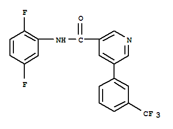 N-(2,5-二氟苯基)-5-[3-(三氟甲基)苯基]-3-吡啶羧酰胺结构式_1057089-82-3结构式