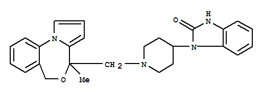 1,3-二氢-1-[1-[(4-甲基-4H,6H-吡咯并[1,2-a][4,1]苯并氮杂-4-基)甲基]-4-哌啶]-2H-苯并咪唑-2-酮结构式_109826-26-8结构式