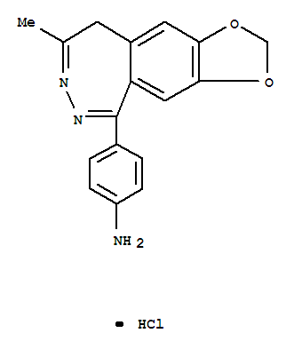 4-(8-甲基-9H-[1,3]二氧杂环戊并[4,5-h][2,3]苯并二氮杂卓-5-基)苯胺盐酸盐(1:1)结构式_192065-56-8结构式