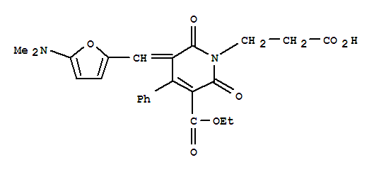 (9ci)-3-[[5-(二甲基氨基)-2-呋喃]亚甲基]-5-(乙氧基羰基)-3,6-二氢-2,6-二氧代-4-苯基-1(2H)-吡啶丙酸结构式_207675-73-8结构式