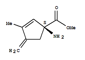 (1s)-(9ci)-1-氨基-3-甲基-4-亚甲基-2-环戊烯-1-羧酸甲酯结构式_208510-16-1结构式