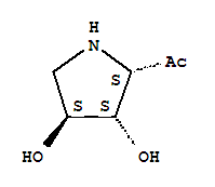(9ci)-1-[(2s,3s,4s)-3,4-二羟基-2-吡咯烷]-乙酮结构式_213314-75-1结构式