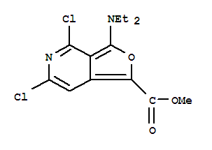 4,6-二氯-3-(二乙基氨基)-呋喃并[3,4-c]吡啶-1-羧酸甲酯结构式_220559-34-2结构式