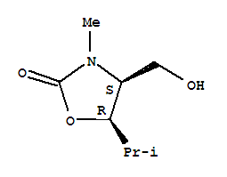 (4s,5r)-(9ci)-4-(羟基甲基)-3-甲基-5-(1-甲基乙基)-2-噁唑烷酮结构式_220871-22-7结构式
