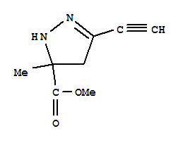 (9ci)-3-乙炔-4,5-二氢-5-甲基-1H-吡唑-5-羧酸甲酯结构式_221100-78-3结构式 (9ci)-3-乙炔-4,5-二氢-5-甲基-1H-吡唑-5-羧酸甲酯结构式_221100-78-3结构式