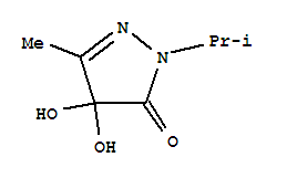 (9ci)-2,4-二氢-4,4-二羟基-5-甲基-2-(1-甲基乙基)-3H-吡唑-3-酮结构式_221325-62-8结构式