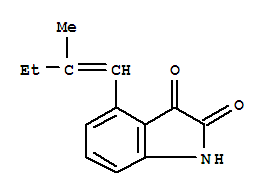 (9ci)-4-(2-甲基-1-丁烯)-1H-吲哚-2,3-二酮结构式_222036-49-9结构式
