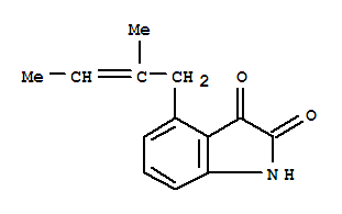 (9ci)-4-(2-甲基-2-丁烯)-1H-吲哚-2,3-二酮结构式_222036-50-2结构式