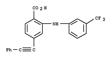 (9ci)-4-(苯基乙炔)-2-[[3-(三氟甲基)苯基]氨基]-苯甲酸结构式_228581-78-0结构式