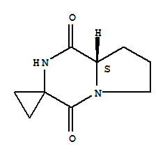 (8aS)-(9CI)-四氢螺[环丙烷-1,3(4H)-吡咯并[1,2-a]吡嗪]-1,4(2H)-二酮结构式_236123-07-2结构式