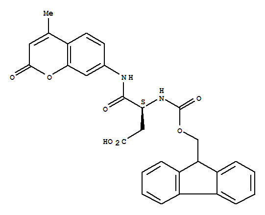 N<sup>2</sup>-[(9H-芴-9-基甲氧基)羰基]-N-(4-甲基-2-氧代-2H-苯并吡喃-7-基)-L-alpha-天冬氨酰胺结构式_238084-15-6结构式