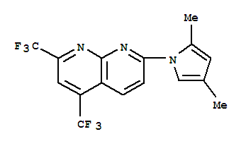 (9ci)-7-(2,4-二甲基-1H-吡咯-1-基)-2,4-双(三氟甲基)-1,8-萘啶结构式_241488-27-7结构式