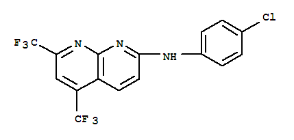(9ci)-n-(4-氯苯基)-5,7-双(三氟甲基)-1,8-萘啶-2-胺结构式_241488-35-7结构式