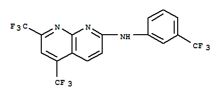 (9ci)-5,7-双(三氟甲基)-n-[3-(三氟甲基)苯基]-1,8-萘啶-2-胺结构式_241488-36-8结构式