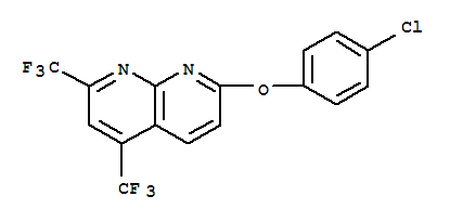 (9ci)-7-(4-氯苯氧基)-2,4-双(三氟甲基)-1,8-萘啶结构式_241488-39-1结构式
