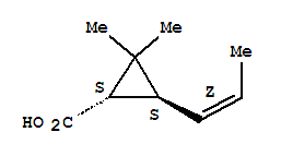 (1r,3r)-rel-(9ci)-2,2-二甲基-3-(1z)-1-丙烯基-环丙烷羧酸结构式_247921-00-2结构式