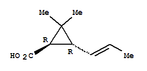 (1r,3r)-(9ci)-2,2-二甲基-3-(1-丙烯基)-环丙烷羧酸结构式_249766-02-7结构式
