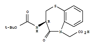 (R)-3-boc-氨基-5-(羰基甲基)-2,3-二氢-1,5-硫杂革-4(5h)-酮结构式_250349-14-5结构式