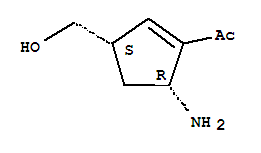 (9ci)-1-[(3s,5r)-5-氨基-3-(羟基甲基)-1-环戊烯-1-基]-乙酮结构式_255839-20-4结构式