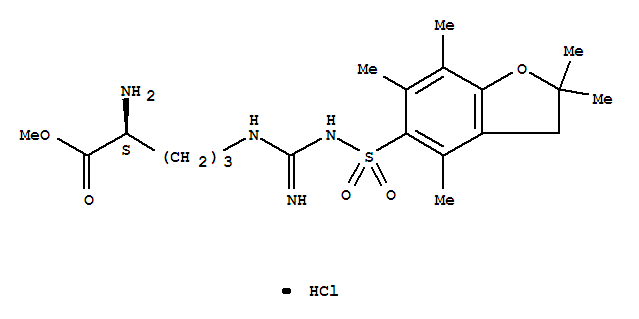 甲基N<sup>5</sup>-{N-[(2,2,4,6,7-五甲基-2,3-二氢-1-苯并呋喃-5-基)磺酰基]甲脒基}-L-鸟氨酰i噻吩基n酸酯盐酸盐(1:1)结构式_257288-19-0结构式