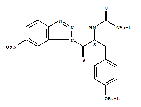 N-[(2S)-3-[4-[(2-甲基丙烷-2-基)氧基]苯基]-1-(6-硝基苯并三唑-1-基)-1-巯基丙-2-基]氨基甲酸叔丁酯结构式_272442-17-8结构式