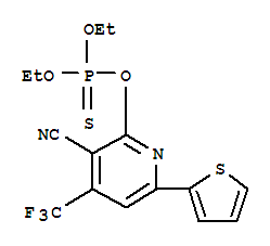 2-[(二乙氧基磷硫代)氧基]-6-(2-噻吩)-4-三氟甲基烟腈结构式_286435-85-6结构式