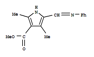 (9ci)-2,4-二甲基-5-[(苯基亚氨基)甲基]-1H-吡咯-3-羧酸甲酯结构式_300834-89-3结构式