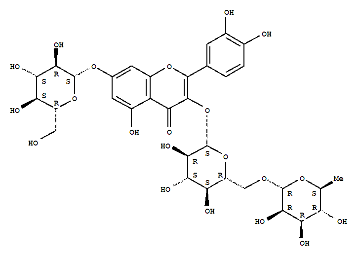 槲皮素-3-芸香糖苷-7-葡萄糖苷结构式_30311-61-6结构式