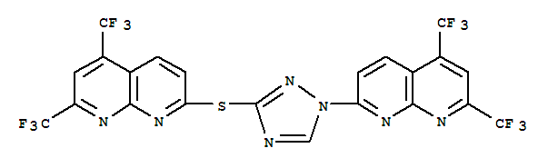 (9ci)-7-[3-[[5,7-双(三氟甲基)-1,8-萘啶-2-基]硫代]-1H-1,2,4-噻唑-1-基]-2,4-双(三氟甲基)-1,8-萘啶结构式_303151-88-4结构式